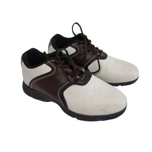 Wilson Ultra BLK Men's White Brown Leather Golf Shoes Size 8.5 D